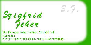 szigfrid feher business card