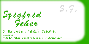 szigfrid feher business card